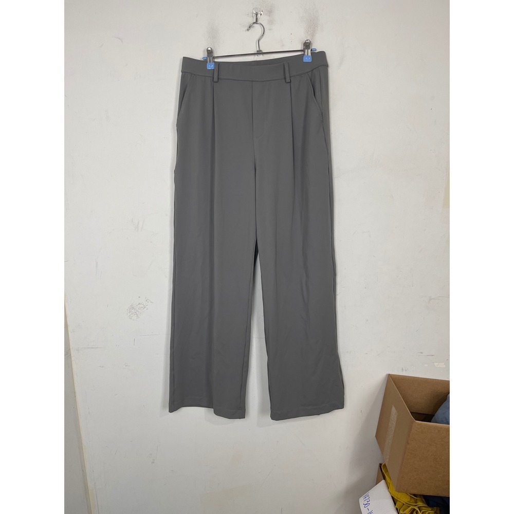 Halara Gray High Waisted Wide Leg Pleated Trousers Tall Size L 801367